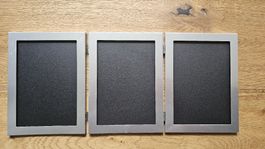 3er Foto-Rahmen Klappbar Silber mit Gebrauchsspuren 