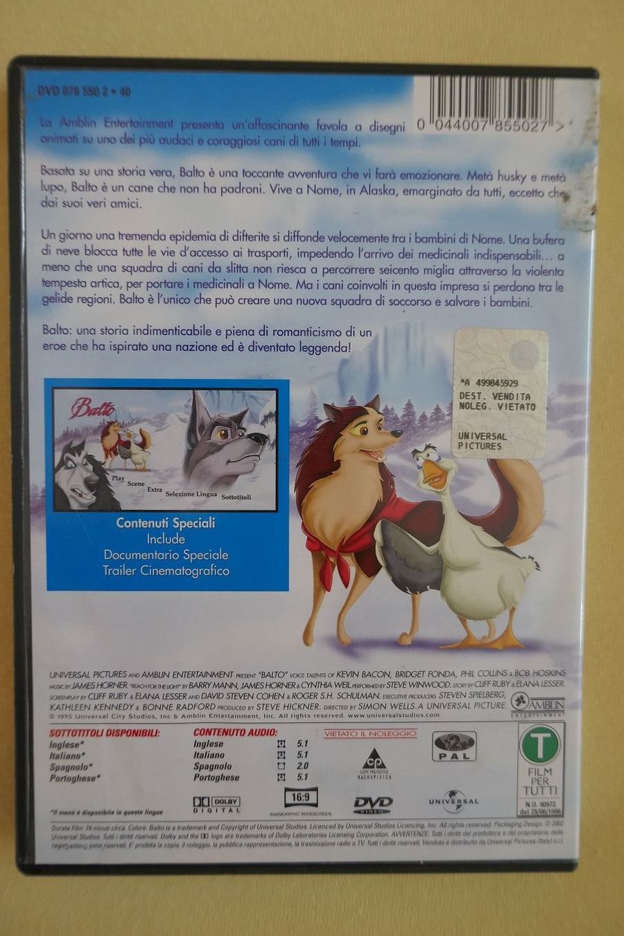 Tutti i DVDs: DVD Balto – Usato da Horgen venduto da Feli39 1