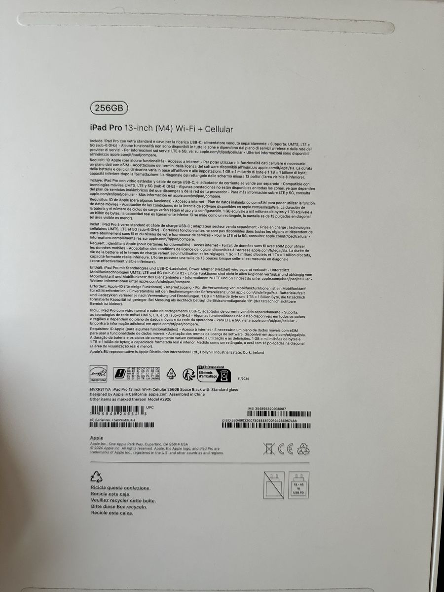 Apple Tablet PC: iPad Pro 13" M4 2024 256GB  – Gebraucht aus Mosnang von wut_n69f 4