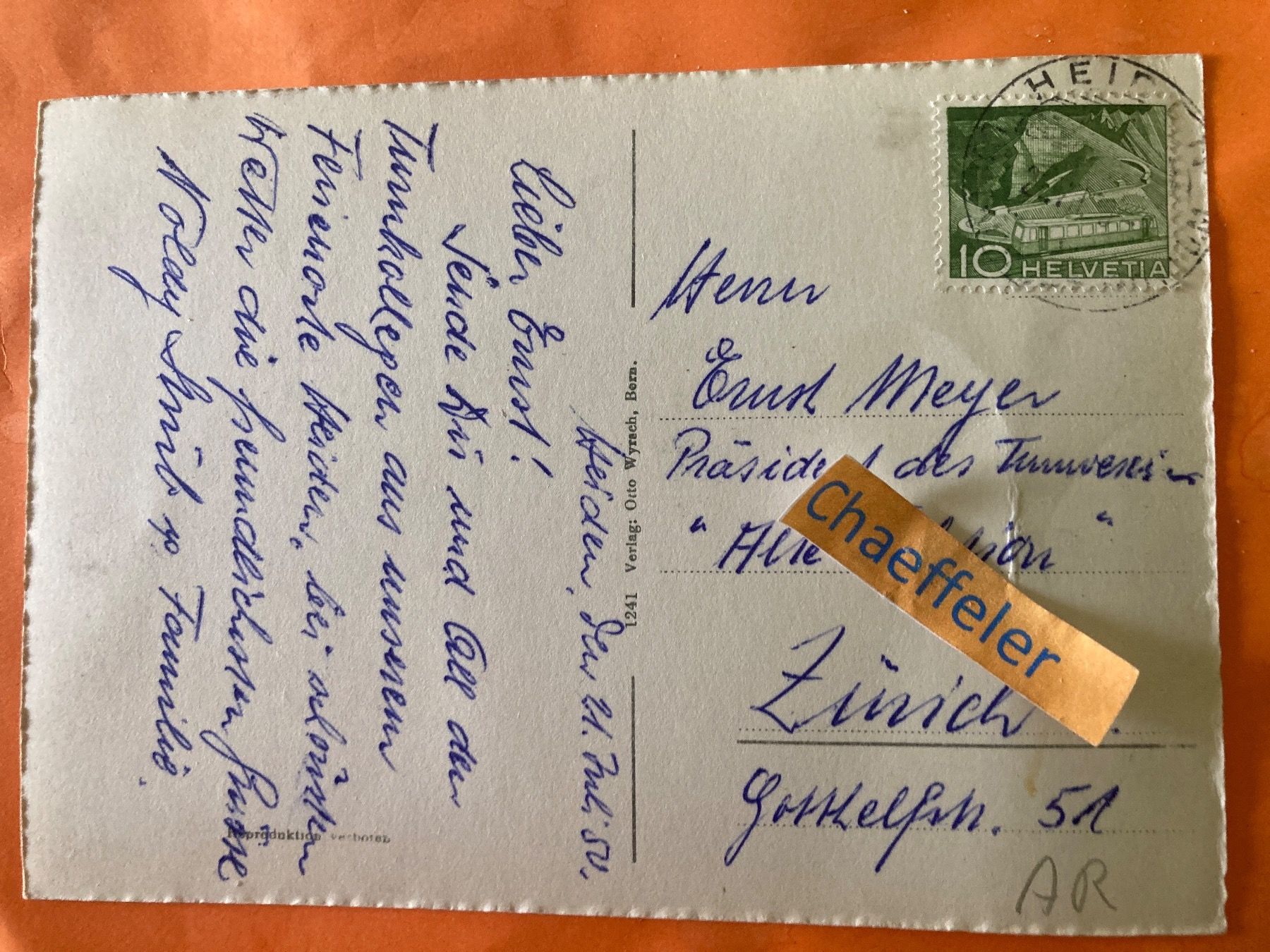 Cartoline postali: 1950 Fliegeraufnahme Heiden. – Usato da Zürich venduto da Chaeffeler 1