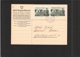 Militärpostkarte Bat.Fr.Car.224,ungezähnt u. gezähnt