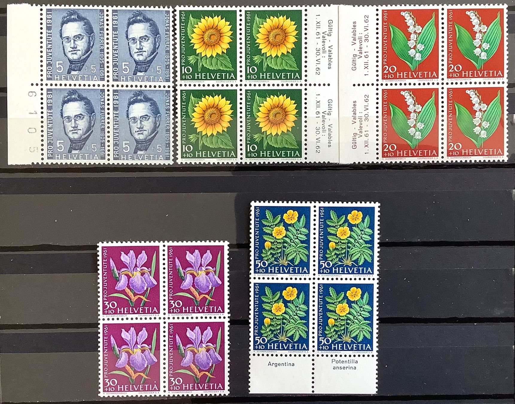 Tutti i francobolli: 1961 Pro Juventute Viererblöcke  Postfrisch – Nuovo (secondo la descrizione) da Liestal venduto da Pep3
