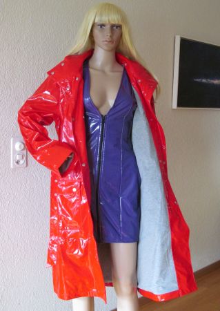 NEU Roter Lackmantel Regenmantel von Happy Rainy Days Gr.L