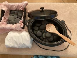 Hot Stone Set kompl. Inkl. spez. Spannbetttuch für Liege
