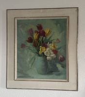 Kasimir Rubolowski – Tulpen, Ölgemälde, echter Goldrahmen