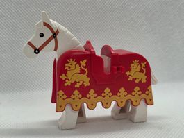 LEGO Castle 2490px3 White Horse with Red Horse Barding