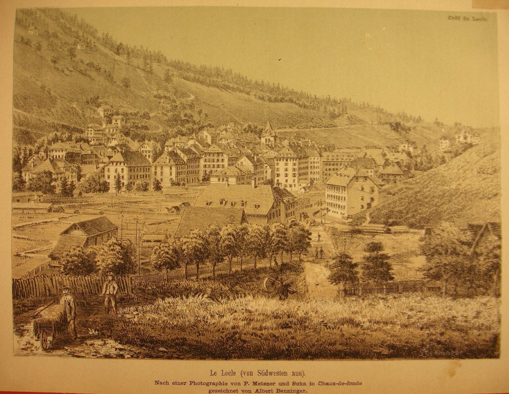 Grafica & Litografie: LE LOCLE, LITHOGRAPHIE 1881 – Usato da Grüningen venduto da Kartensammler