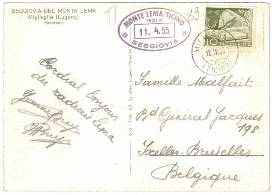Cartoline postali: Miglieglia - Sessellift Monte Lema – Usato da Binningen venduto da Mountainrider 1