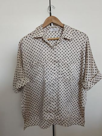 Bluse in Satin-Optik - Beige - Gr. M - NEU