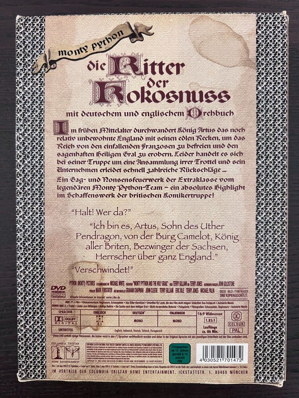 Tutti i DVDs: Monty Python - Die Ritter der Kokosnuss – Usato da Zürich venduto da FilmFreunde 1