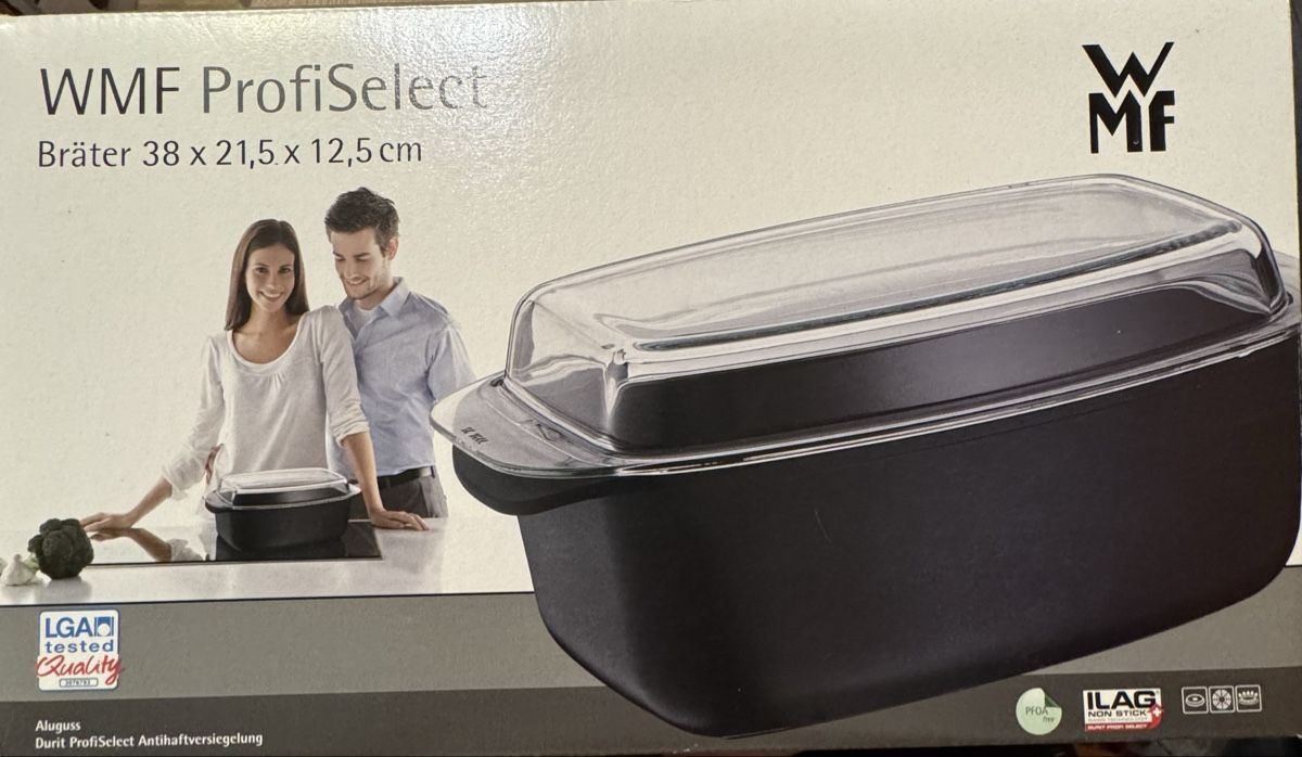 WMF Pentole: WMF Profi Select Bräter mit Glasdeckel, 38 x 21,5 x 12,5 cm – Nuovo e nell'imballaggio originale da Basel venduto da maulwurf012
