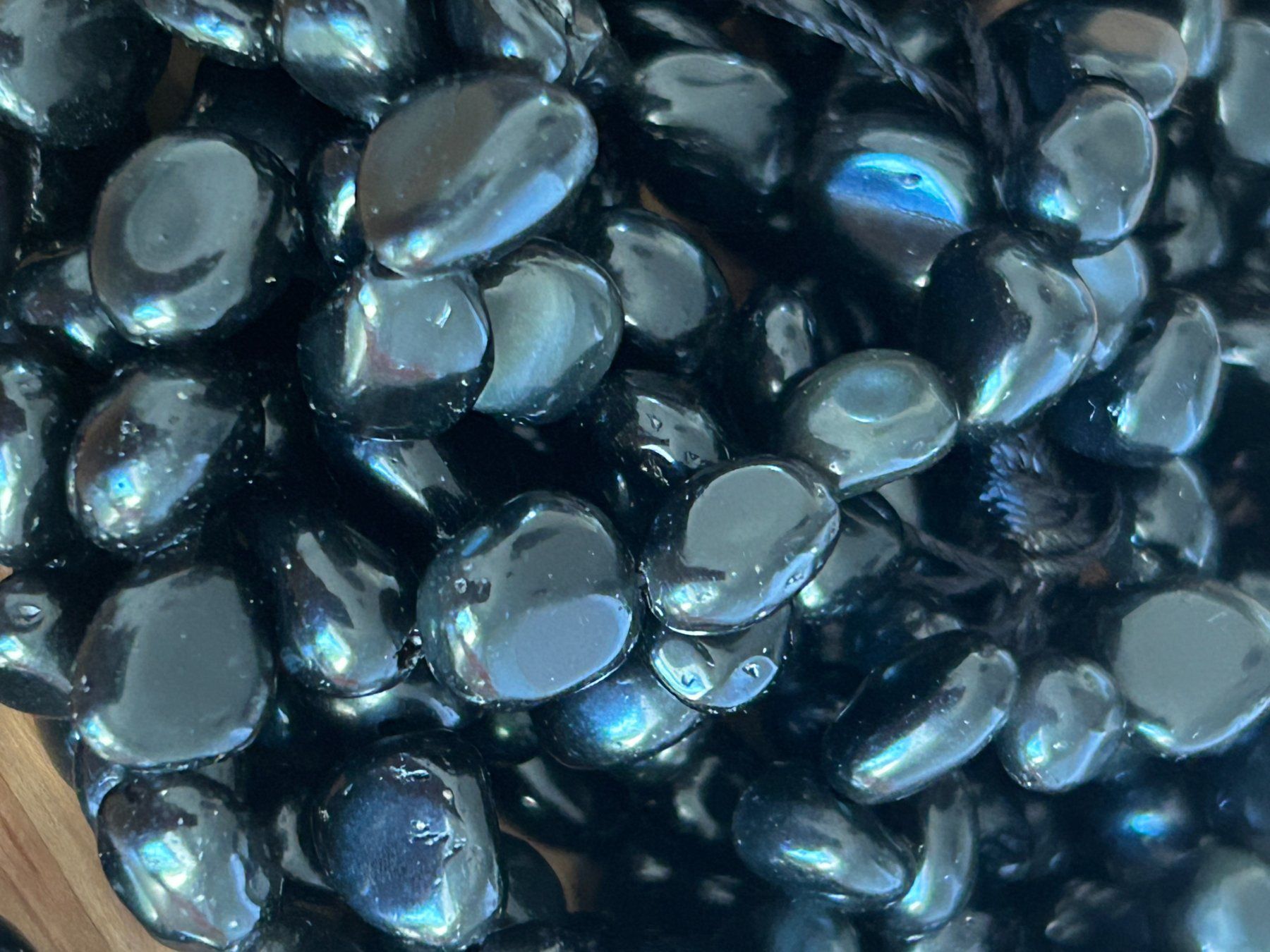 Pietre preziose: Strang echte Obsidian Nuggets 6-8 mm – Nuovo e nell'imballaggio originale da Niederrohrdorf venduto da Ytobi 2