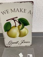 Schild /Frucht Weinlese Zinn Zeichen Plaque Metall / 1 Stück