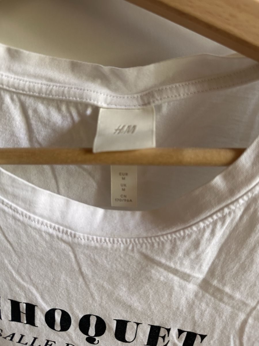 H&M T-shirt: Tshirt Baumwolle weiss Gr. M – Usato da Münsingen venduto da Secondhand89 1