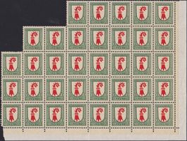 1926, J38 (BASEL LAND Wäppli) 36er-Bogen **. Kat: 60.-+