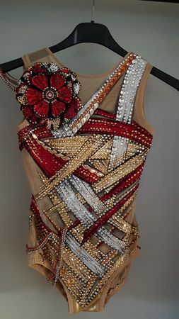 Leotard für Rhythmische Gymnastik Swarovski Grösse 130-140cm
