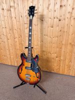 Vintage Star Semiakustik E-Bass, 4-saitig, Sunburst