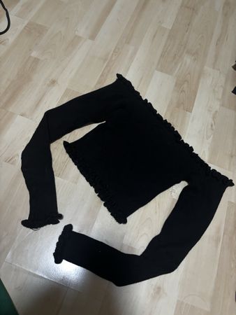 Off-Shoulder Top Schwarz Gr. S