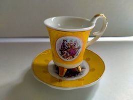 Antik T LIMOGES Porzellan Sammler Tasse + unter Teller