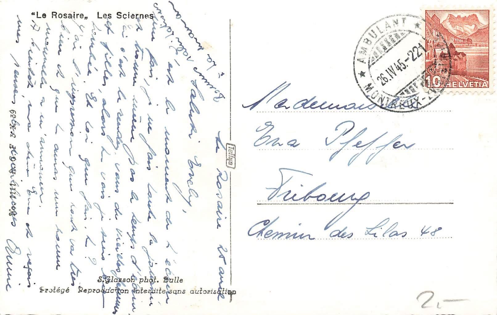 Cartoline postali: Le rosaire les sciernes – Usato da Biasca venduto da Blenio71 1