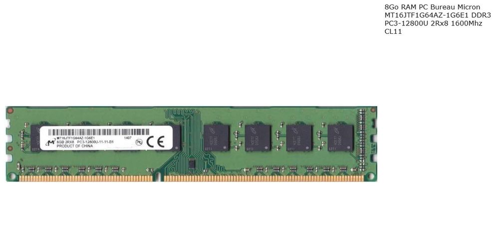16Go (2 x 8Go) DDR3 1600MHz PC3-12800 240-PIN DIMM MÉMOIRE KIT POUR