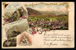 Litho Stans, Totalansicht aus der Vogels