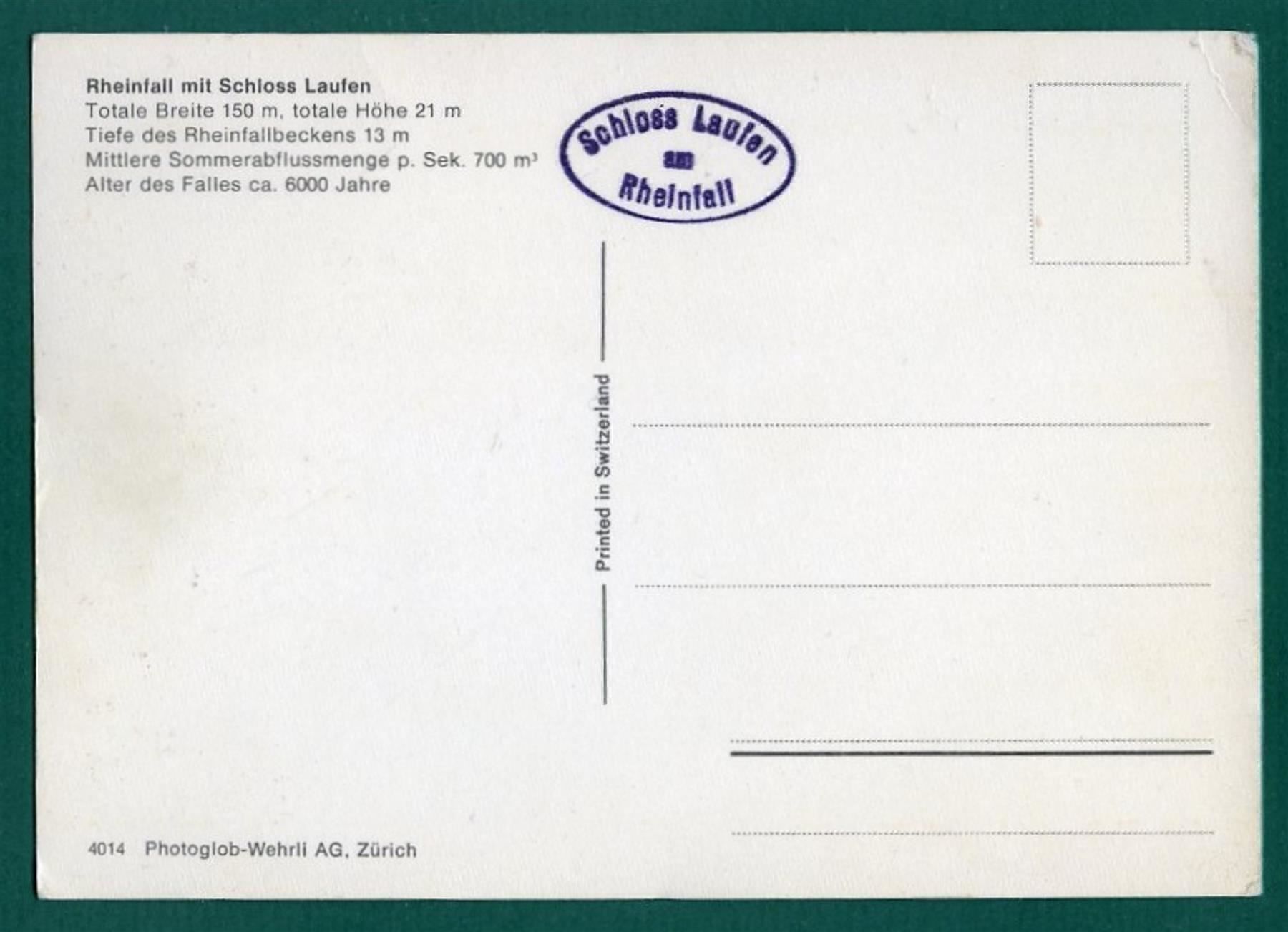 Cartoline postali: Rheinfall mit Schloss Laufen, ungelaufen, Grossformat – Usato da Sargans venduto da Hausi1951 1