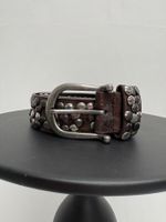 Gürtel Leder braun Bronze mit Nieten Gr. 90