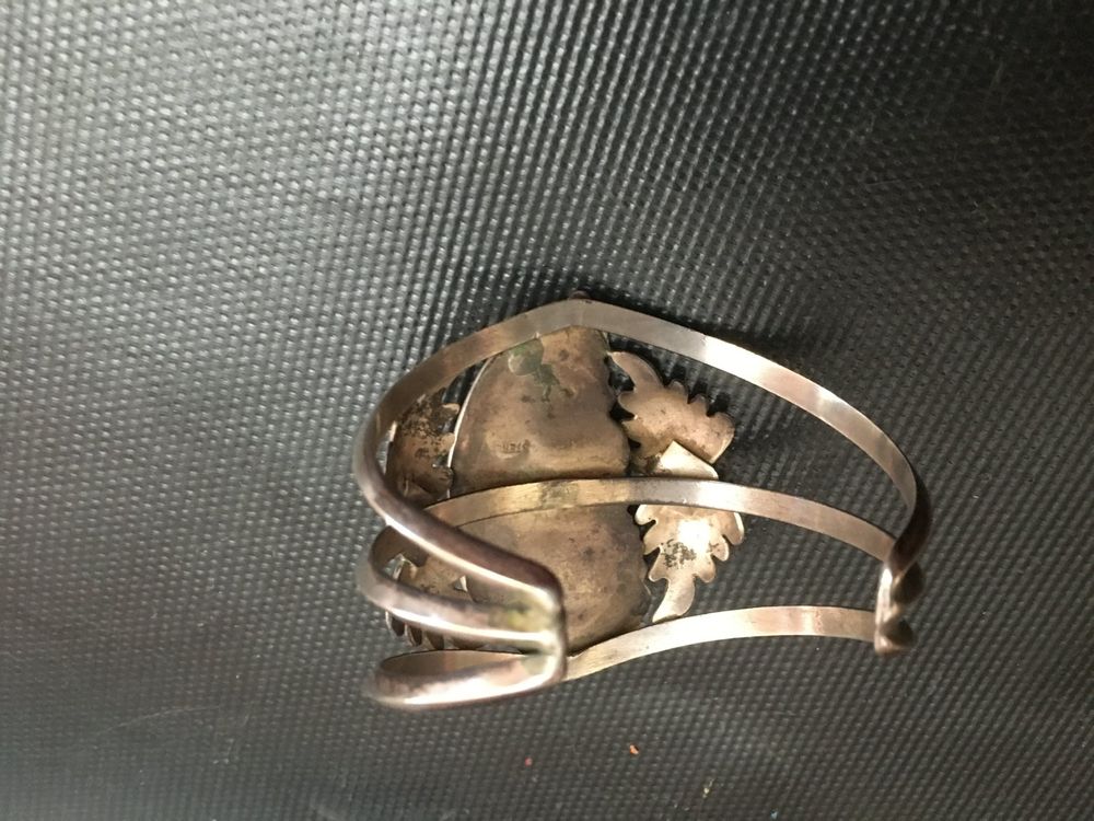 ZUNI INDIANER SILBER HALSKETTE MIT 6 TÜRKISEN-Navajo Sterlingsilber