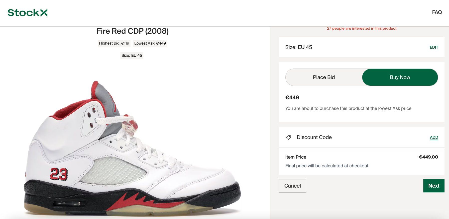 Jordan Scarpe da uomo: 2008 jordan 5 fired red CDP Pack gr. 45/11us – Usato da Zürich venduto da le_souk 7