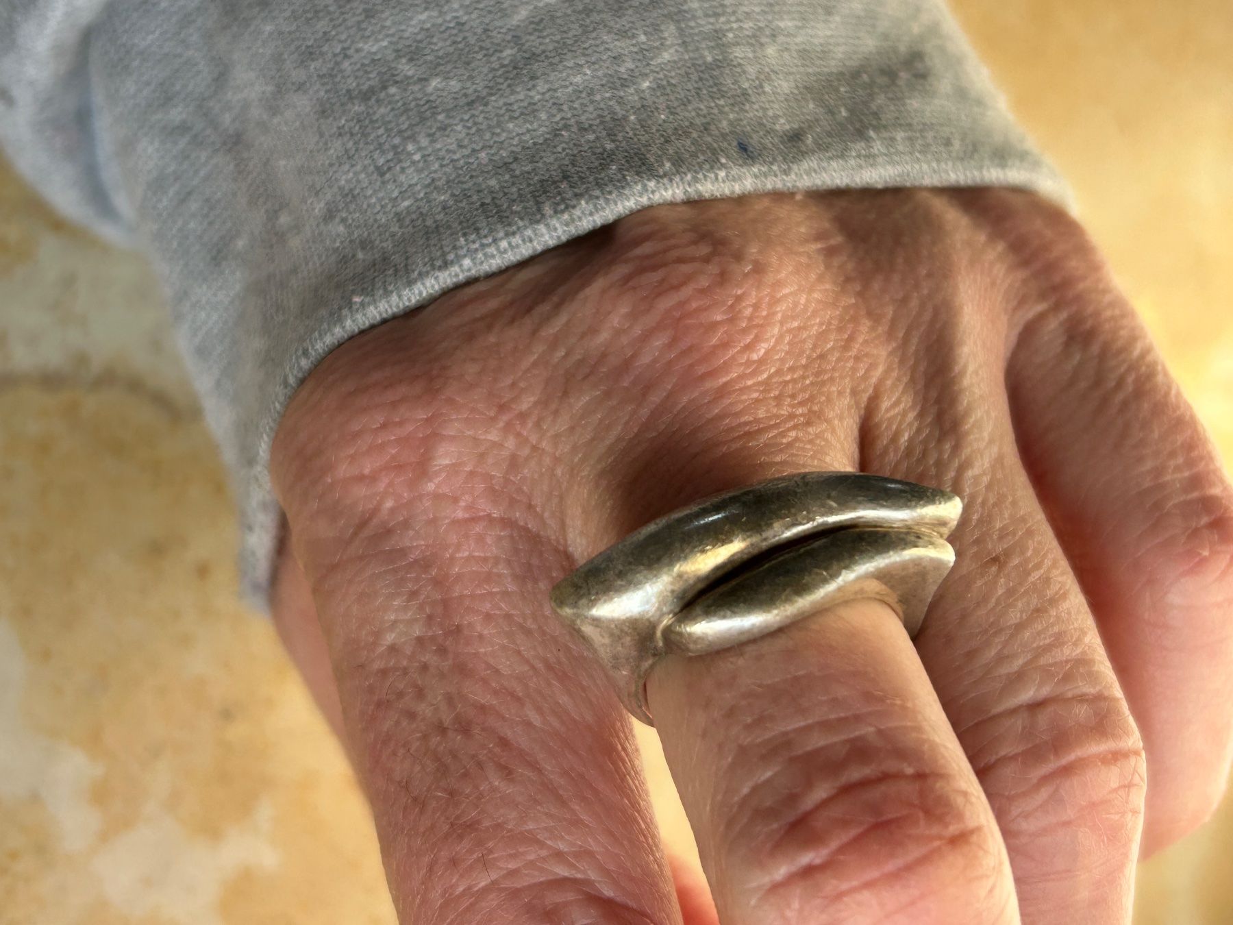 Anelli: Silberring Designerring WAVE Gr. 58 – Usato da Dittingen venduto da Bijoubelle 2