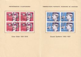 FDC Blockserie 582-585 Portirait Piloten auf PTT Folder 1977