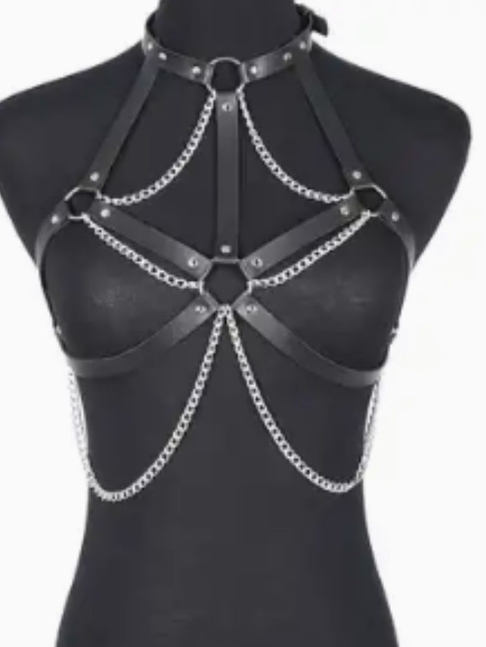 Tops: Corsetto -Top-in Pelle con Catene e Borchie - Nero – Neuf avec emballage d'origine à Gordevio par LanaZimm 3