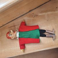 Ältere Holzkopf Kasperlifigur, Handpuppe