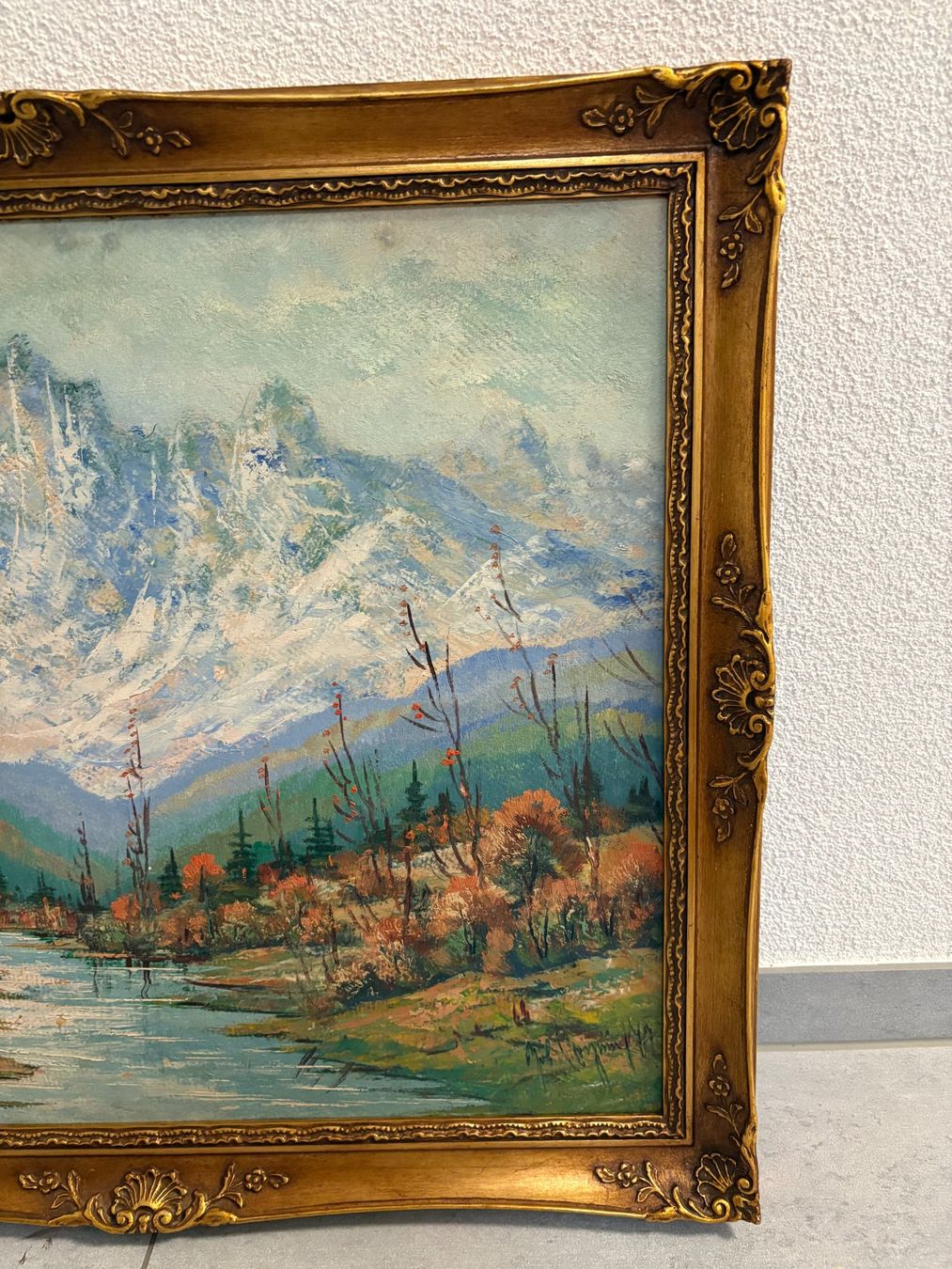 Dipinti: 69.5X59.5/ Ölgemälde Berglandschaft/ Bilderrahmen – Usato da Ottenbach venduto da TimelessEmotions. 4