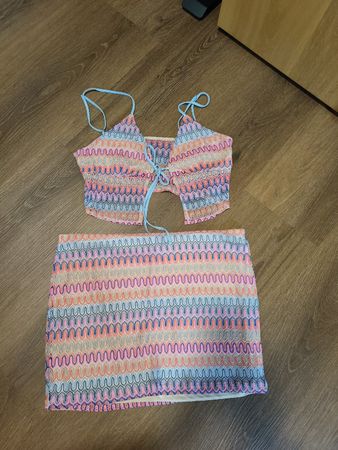 Set Cropped Top und Rock mehrfarbig Grösse L