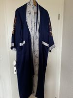 Kimono / Morgenmantel mit Drachen Stickerei, Blau, M