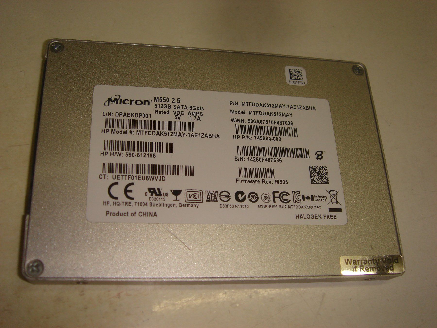 Dischi rigidi: 1 stück 512gb ssd. Micron. Getestet. Siehe Details – Usato da St. Gallen venduto da pc-sg