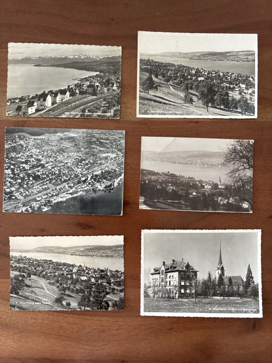 Cartoline postali: 6 Ansichtskarten Schweiz von Oberrieden ZH – Usato da Oftringen venduto da Cla.vD.74