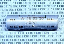 CHF___0.50 2020 Originalrolle mit 50 x 50 Rappen 2020