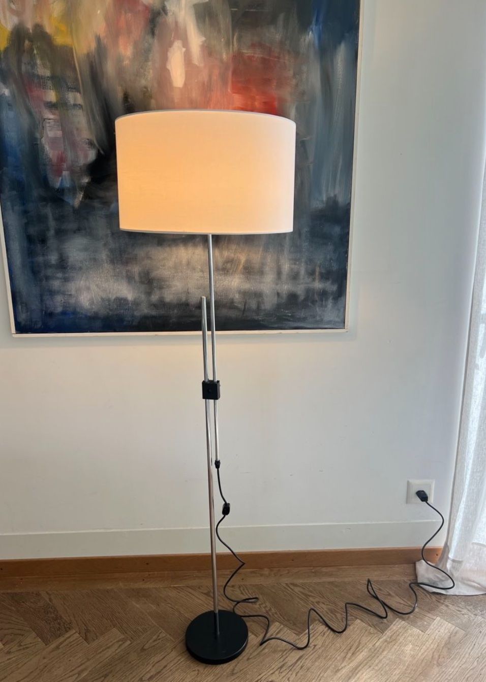 Lampade: Stehleuchte 70er Chrom Stoff verstellbar – Usato da Zürich venduto da Testore 1