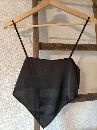 Schwarzes Seidentop Gr. XS - Bandeau Top