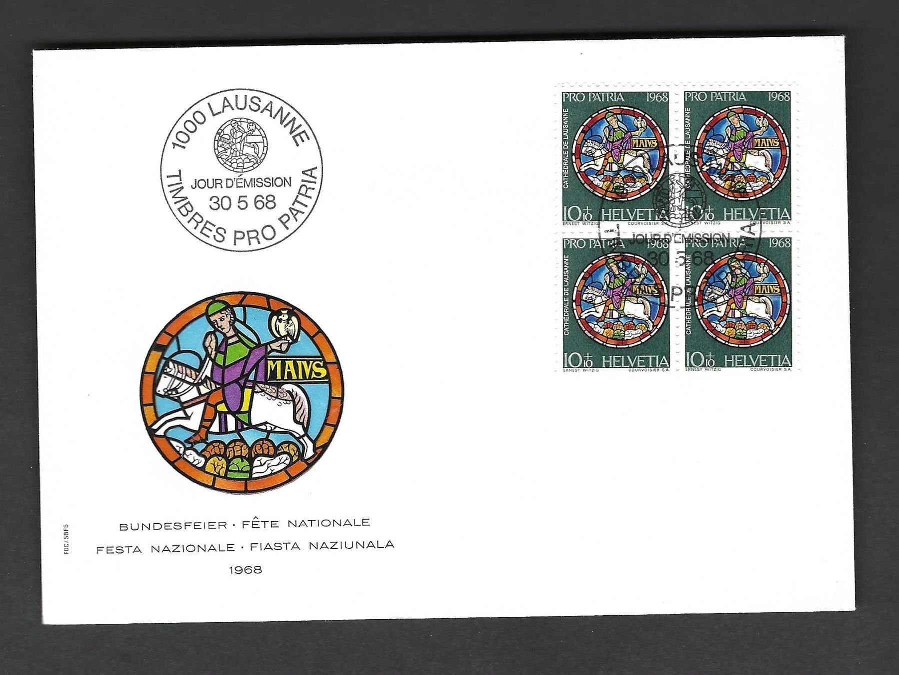 Tutti i francobolli: FDC Pro Patria Viererblock 1968 – Usato da Koblenz venduto da Markenhimmel