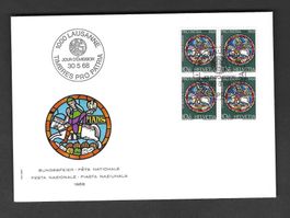 FDC Pro Patria Viererblock 1968