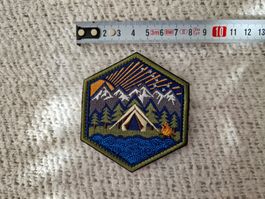 Patch Velcro Klettabzeichen Camping grün (neu & ungebr.)