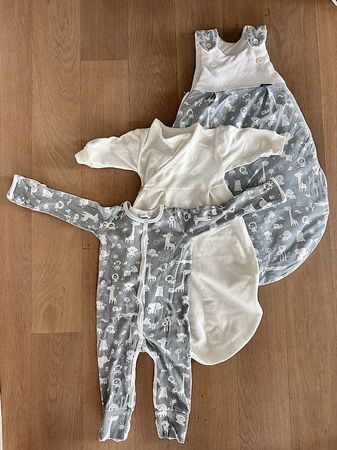 Alvi GanzjahresSchlafsack mit passendem Schlafanzug Gr 62/68