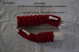 Pulswärmer Uni Woll-Farbe extra Lang