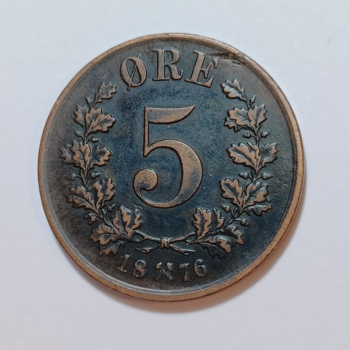 Tutti le monete: 5 Öre 1876 Norwegen – Usato da Pfäffikon ZH venduto da Welt_Muenzen