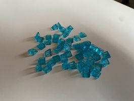 LEGO - 50 - HELBLAUE - TRANSPARENTE - SCHRÄG - STEINE