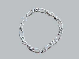 Massives Unisex Figaro-Armband aus 925er Sterlingsilber